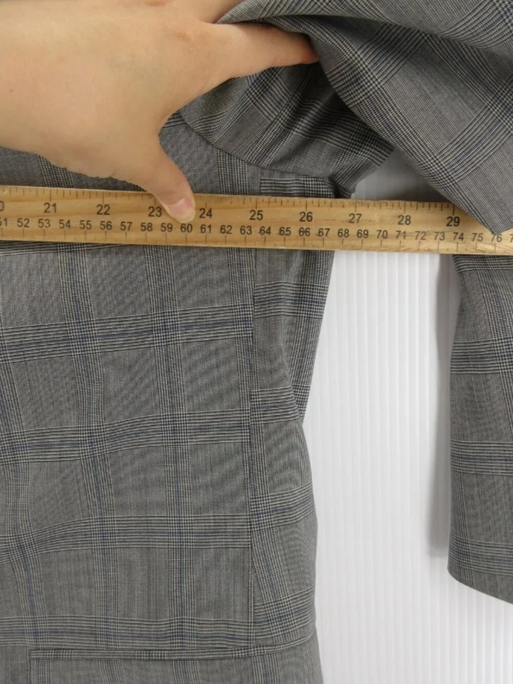 J Press Suit 50 Pure Wool Windowpane Glen Plaid Three Button 44W NEW